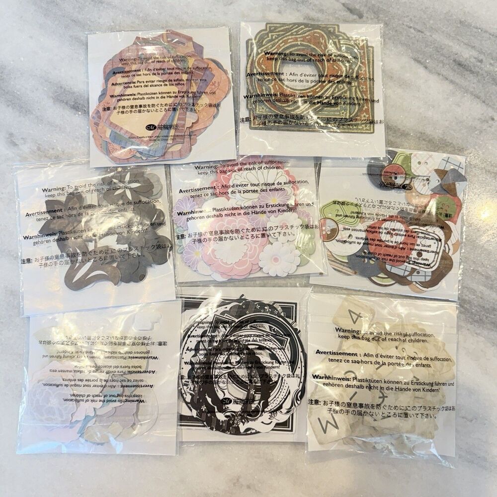 Creative Memories Lot Of Paper Tags Flowers Frames Die Cut Shapes 8 New Packs